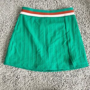 Beach Riot x Anthropologie Shore Skirt Green Textured Skater Skirt Skort Size M